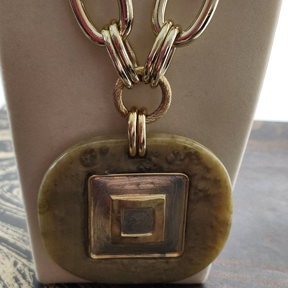 Vintage Chunky Geometric Necklace - Picture 2 of 8